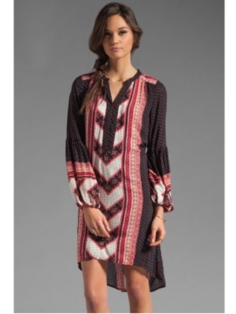 Free People Peacemaker High Low Long Sleeve Dress | Size Large